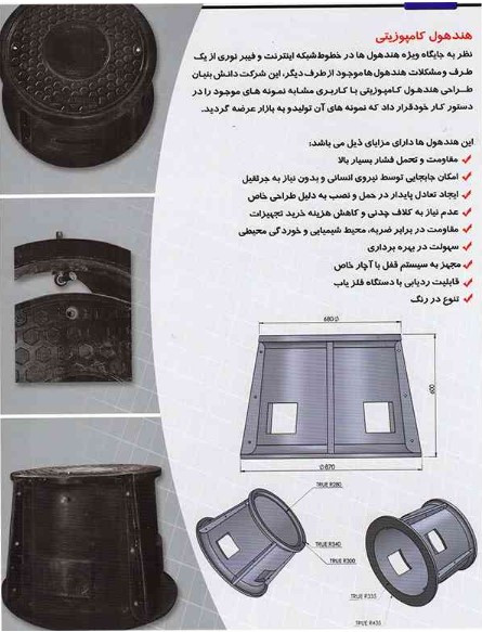 هندهول کامل کامپوزیتی به همراه دربچه قطر 60 سانتی متر D400 به ارتفاع 60CMبا کلیه متعلقات(اکسسوری،قفل،پیچ)